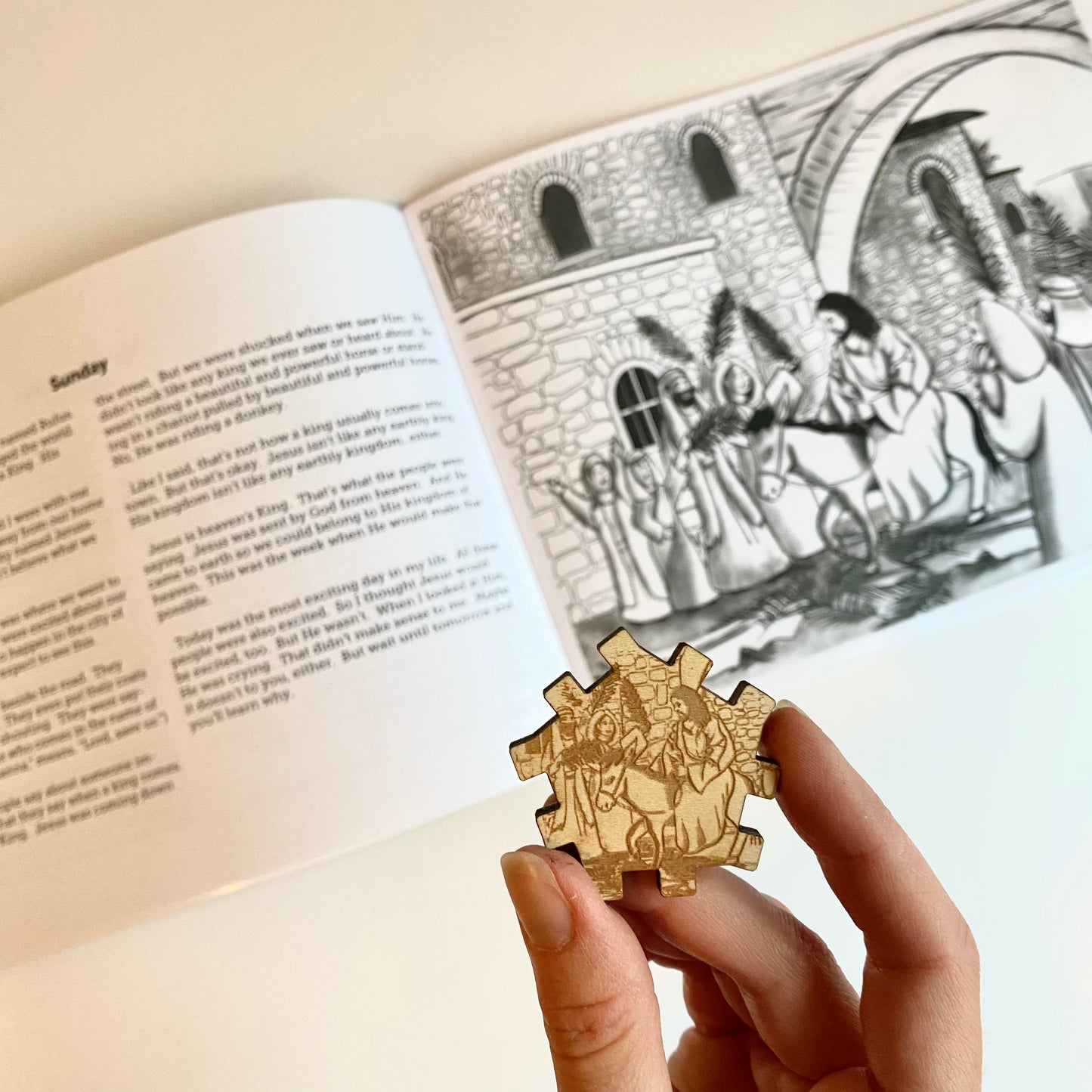 The Easter Experience Book with 12 Piece Wood Puzzle