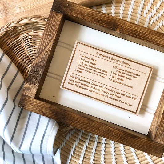 Custom Wood Recipe Card & Frame