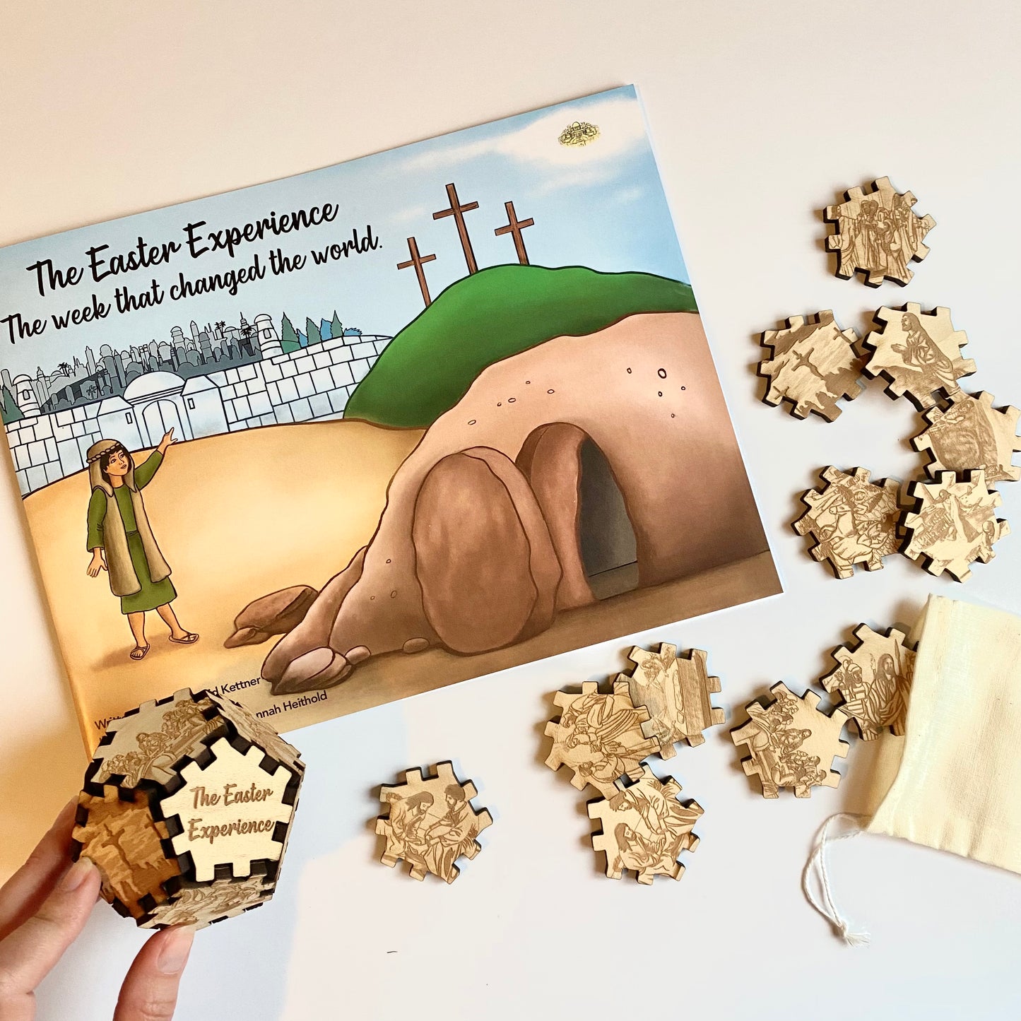 The Easter Experience Book with 12 Piece Wood Puzzle