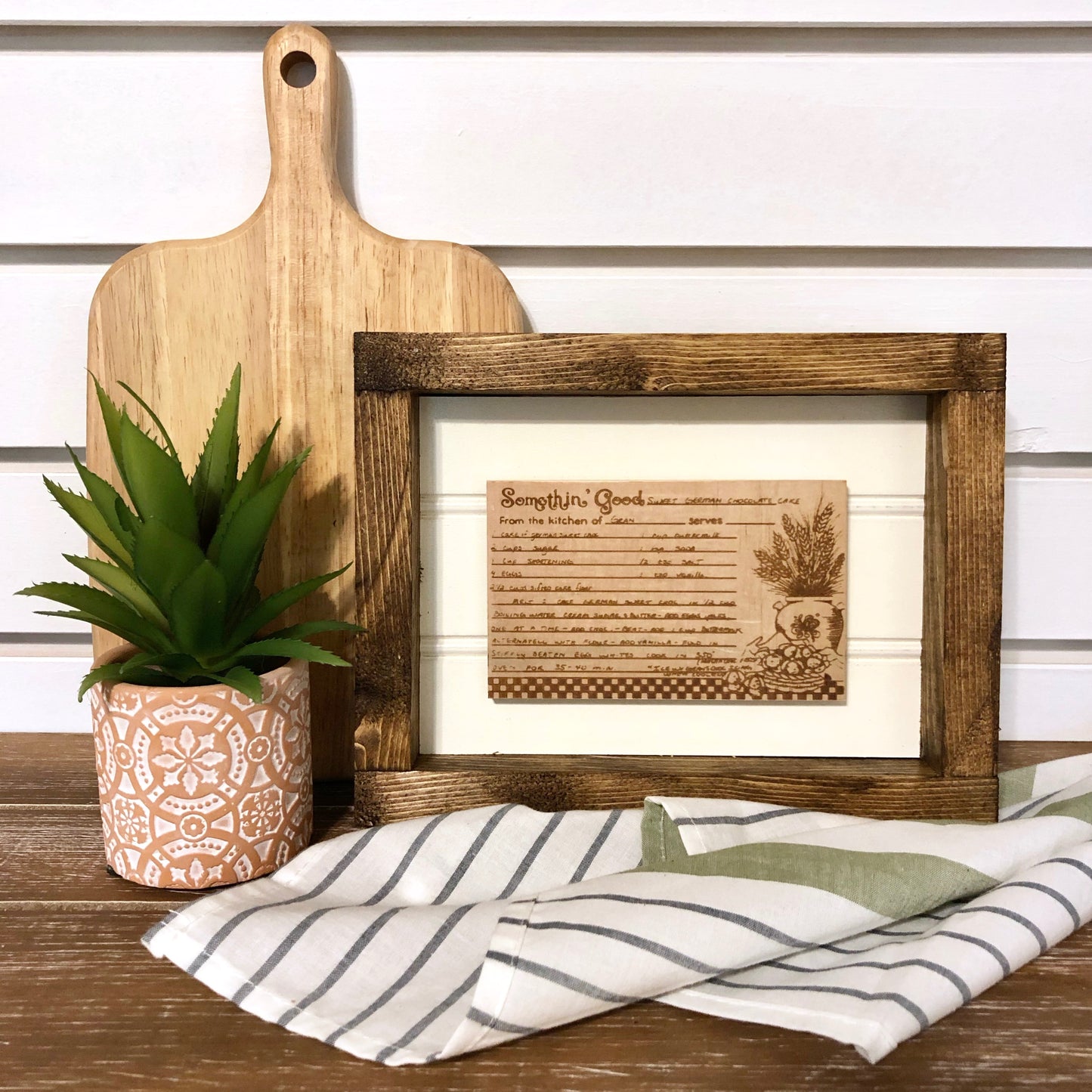 Custom Wood Recipe Card & Frame