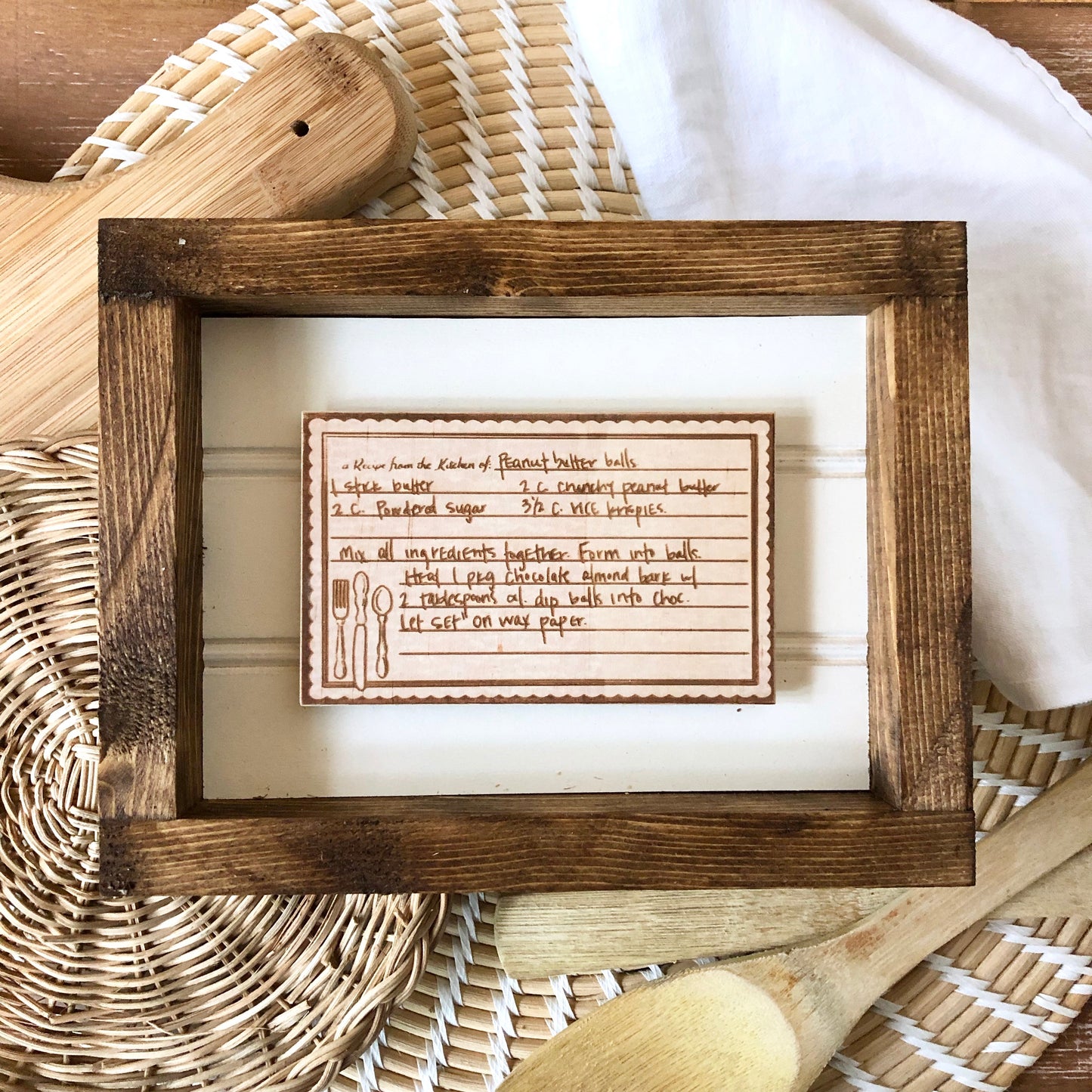 Custom Wood Recipe Card & Frame