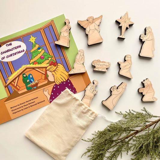 10 Piece Nativity Set with Book